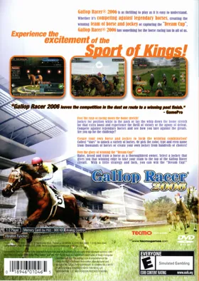 Gallop Racer 2006 box cover back